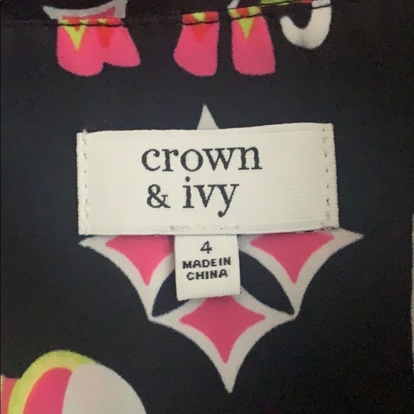 Crown&Ivy Elephant Print Sheath Dress,Navy-Pink ,4 - Picture 4 of 14